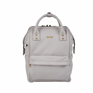 BabaBing Mani Backpack Changing Bag Faux Leather-Grey Blush