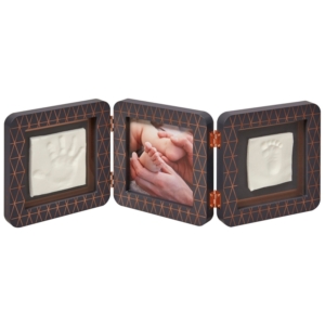 Baby Art My Baby Touch Rounded Double Print Frame-Dark Grey Copp