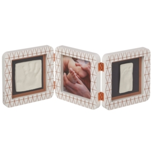Baby Art My Baby Touch Rounded Double Print Frame-White Copper E