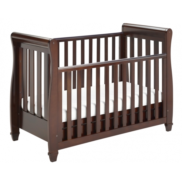 Babymore Eva Sleigh DROPSIDE Convertible Cot Bed-Brown