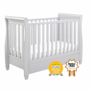 Babymore Eva Sleigh DROPSIDE Convertible Cot Bed-Grey