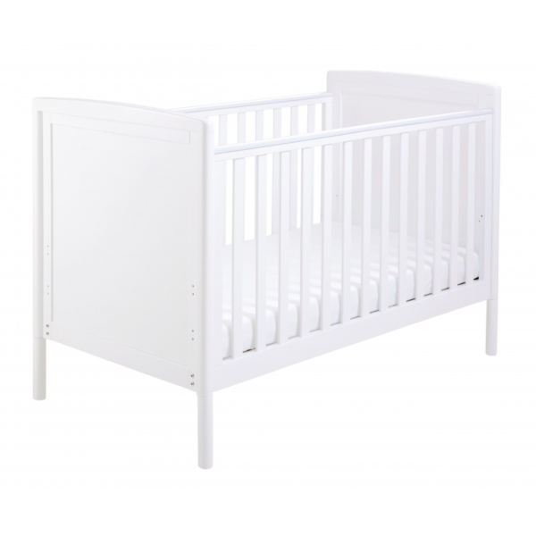 Babymore Milo DROPSIDE Cot Bed-White