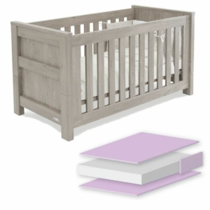 BabyStyle Bordeaux Cot Bed-Ash + Free Foam Mattress!
