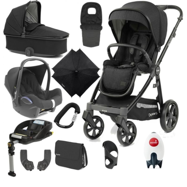 BabyStyle Oyster 3 Black Finish Ultimate Cabrio Travel System-No