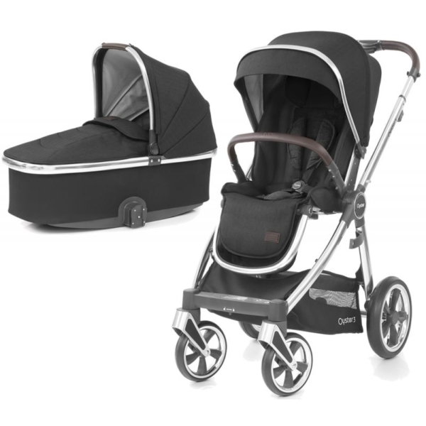 BabyStyle Oyster 3 Mirror Finish 2in1 Pram System-Caviar