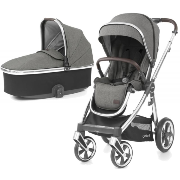 BabyStyle Oyster 3 Mirror Finish 2in1 Pram System-Mercury