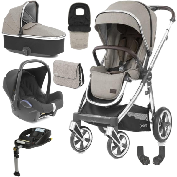 BabyStyle Oyster 3 Mirror Finish Luxury Cabrio Travel System-Peb