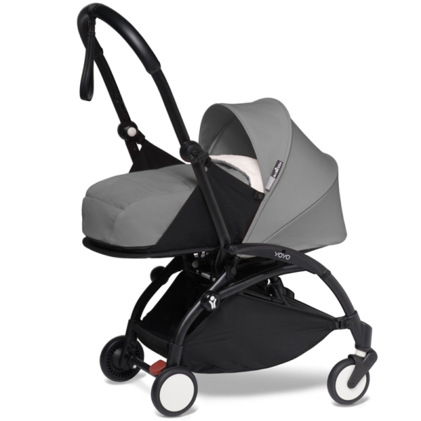 BABYZEN YOYO² Black Frame Newborn Package-Sherpa Grey (New)