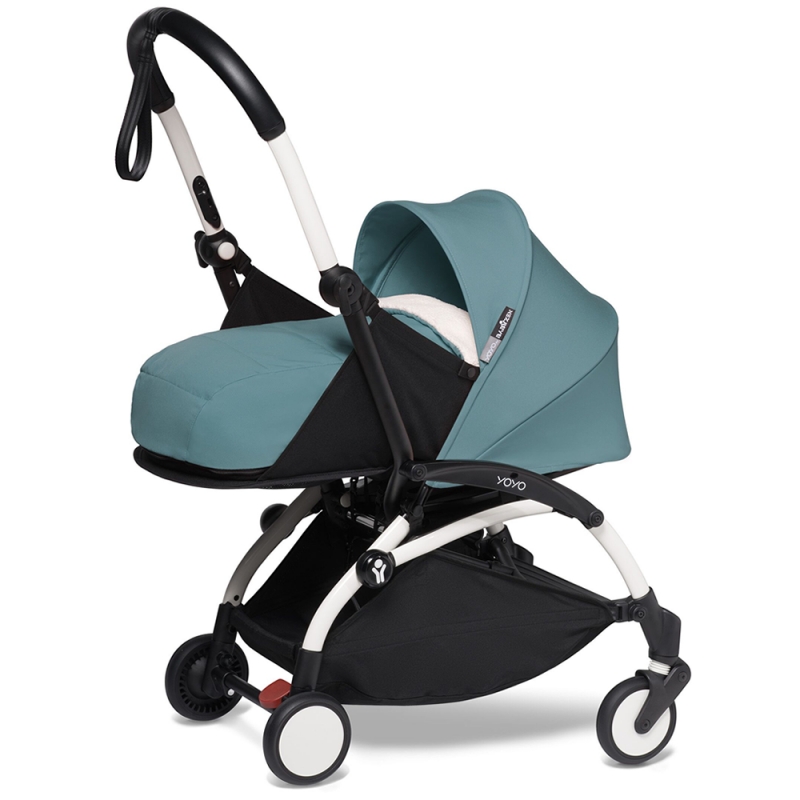 BABYZEN YOYO² White Frame Newborn Package-Sherpa Aqua (New)