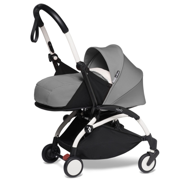 BABYZEN YOYO² White Frame Newborn Package-Sherpa Grey (New)