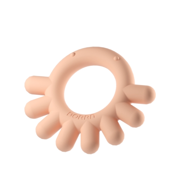 BORRN Silicone Animal Teether- Orange Octopus
