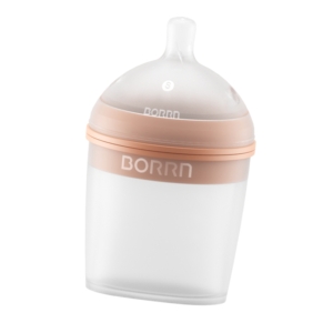BORRN Ultra-wide Neck Silicone Feeding Bottle 150ml- Orange