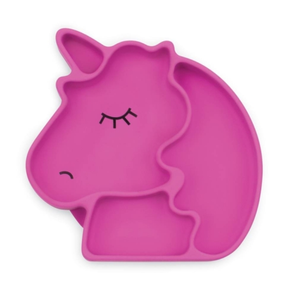 Bumkins Silicone Grip Dish-Purple Unicorn