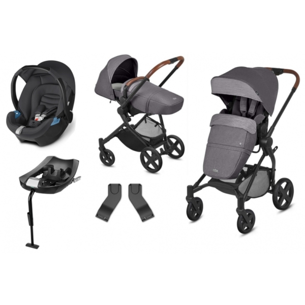 CBX Kody Cozy Lux 3in1 Travel System with ISOFIX Base-Comfy Grey