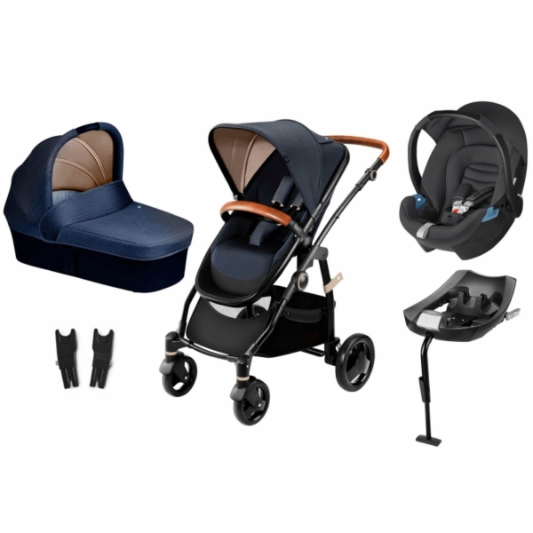 CBX Leotie Lux 3in1 Travel System with ISOFIX Base-Jeansy Blue