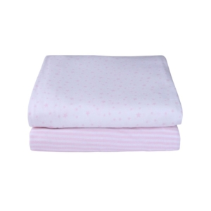 Clair De Lune 2 Pack Cotton Fitted Moses Sheets-Pink