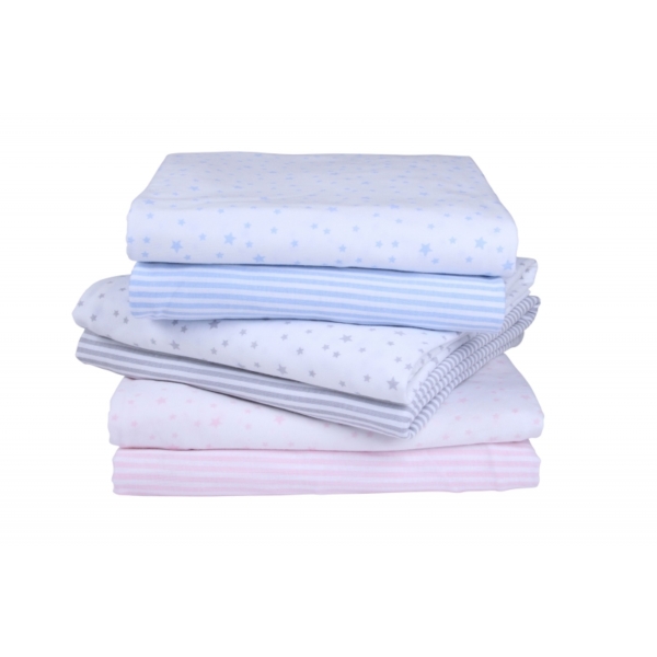Clair De Lune 2 Pack Fitted Cot Sheets-Grey