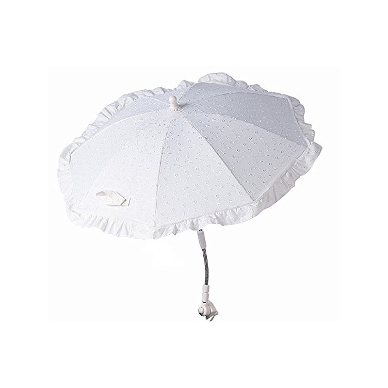 Clair De Lune Broderie Anglaise Sun Parasol-White