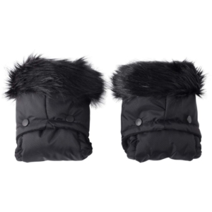 Clair De Lune Universal Pushchair/Pram Faux Fur Mittens- Black