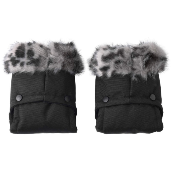 Clair De Lune Universal Pushchair/Pram Faux Fur Mittens- Leopard