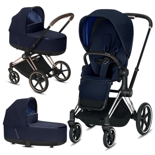 Cybex Priam Chrome Chassis All Terrain 2in1 Pram System-Indigo B