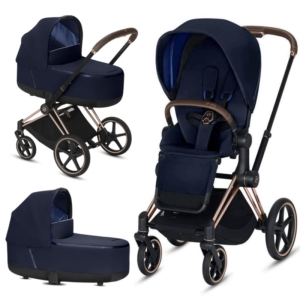 Cybex Priam Rose Chassis All Terrain 2in1 Pram System-Indigo Blu
