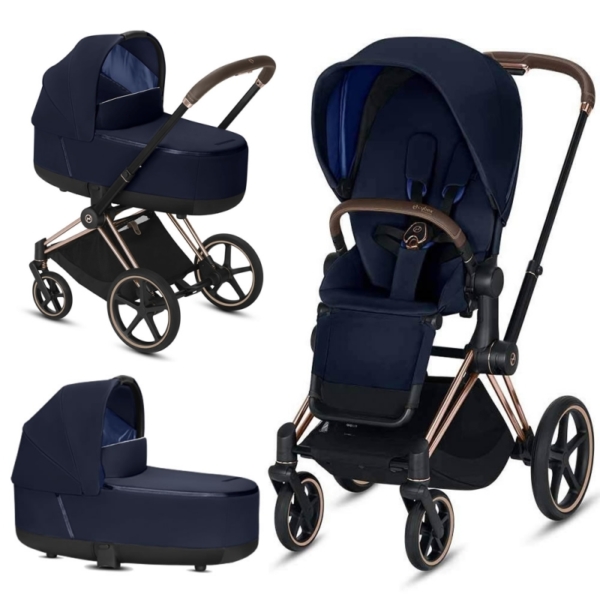 Cybex Priam Rose Chassis All Terrain 2in1 Pram System-Indigo Blu