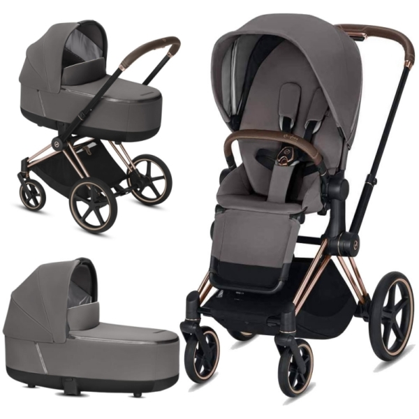 Cybex Priam Rose Chassis All Terrain 2in1 Pram System-Man Grey