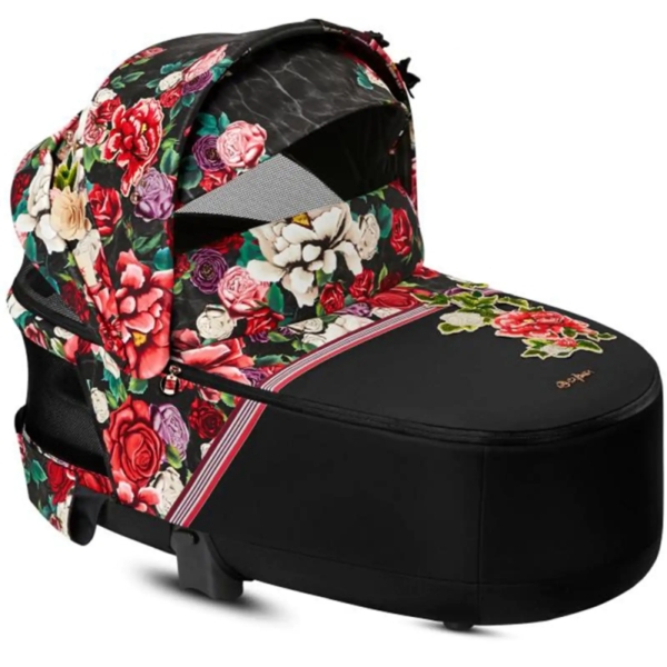 Cybex Priam Spring Blossom Dark Lux Carrycot-Black (New 2020)