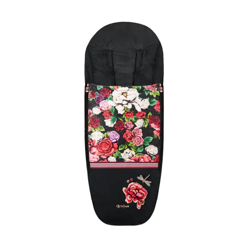 Cybex Spring Blossom Dark Platinum Footmuff-Black (New 2020)