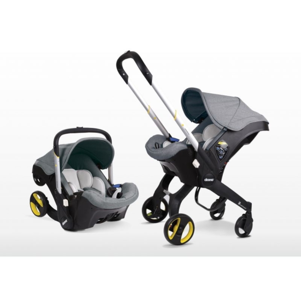 Doona Infant Car Seat Stroller-Storm + FREE Raincover & Snap-on