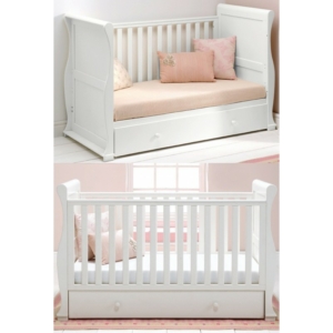 East Coast Alaska Sleigh Cot Bed-White + Half Price Mattress Dea
