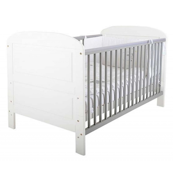 East Coast Angelina Cot Bed-White & Grey