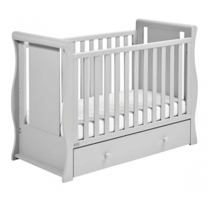 East Coast Nebraska Sleigh With Drawer Cot2bed-Grey
