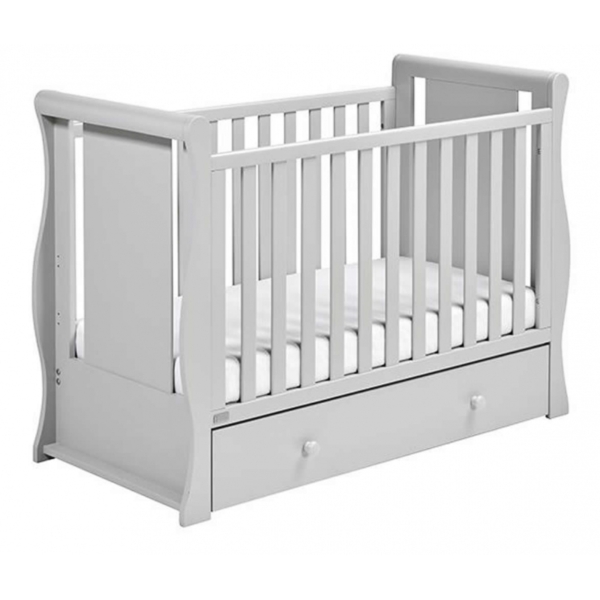 East Coast Nebraska Sleigh With Drawer Cot2bed-Grey