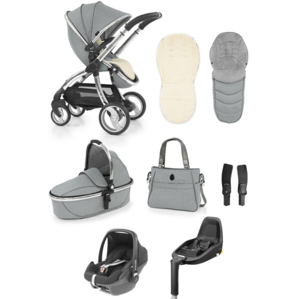 egg® Luxury 3in1 Pebble+ Travel System with 3wayfix Base-Platin