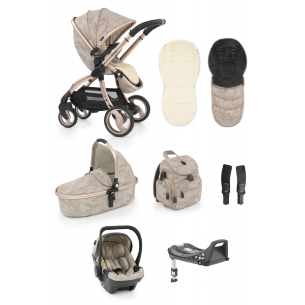 egg Luxury 3in1 Shell Travel System with ISOFIX Base-Camo Sand (