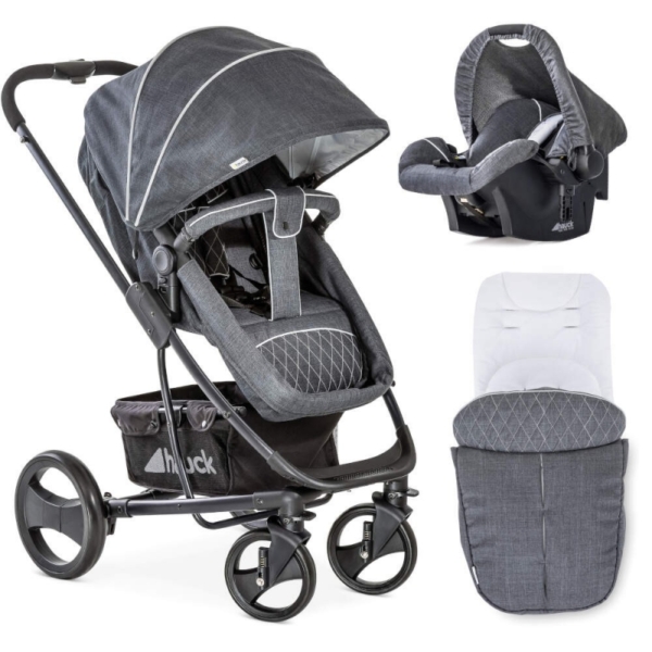 Hauck Pacific 4 Shop N Drive 2in1 Travel System-Melange Charcoal