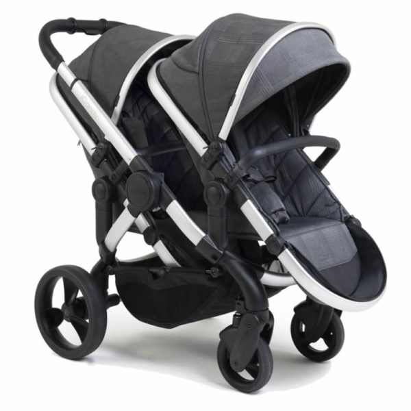 iCandy Peach Double Pushchair-Satin/Dark Grey Check (New 2020)