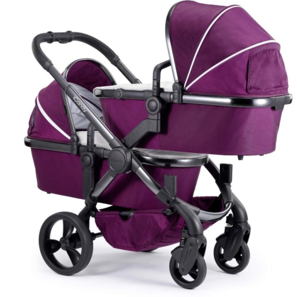 iCandy Peach Phantom Blossom Twin Pushchair-Damson