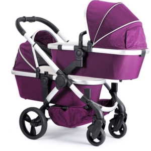 iCandy Peach Satin Blossom Twin Pushchair-Damson