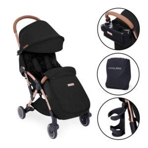 Ickle Bubba Globe Prime Rose Gold Chassis Pushchair-Black