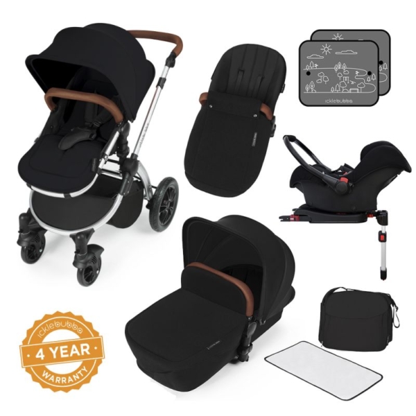 Ickle Bubba Stomp V3 Silver Frame Travel System With Galaxy Cars