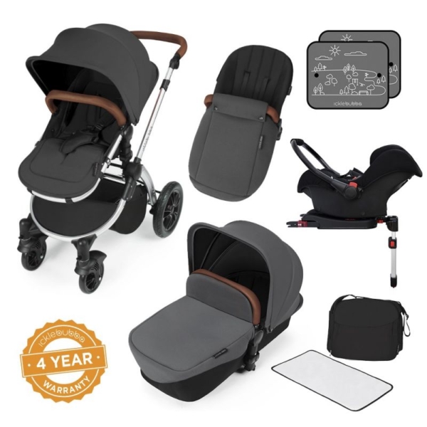 Ickle Bubba Stomp V3 Silver Frame Travel System With Galaxy Cars