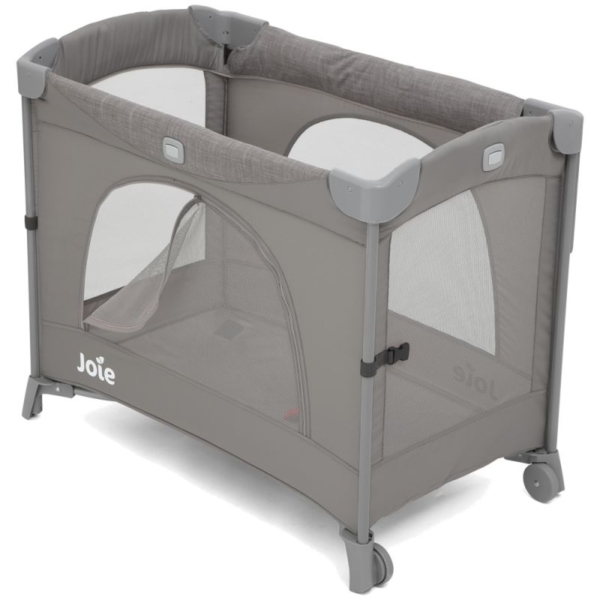 Joie Kubbie Sleep Compact Travel Cot Dropside-Foggy Grey (New 20