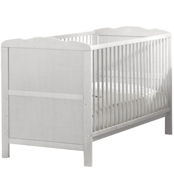 Kiddies Kingdom Cot Bed/Toddler Bed (140 x 70cm)-White Including