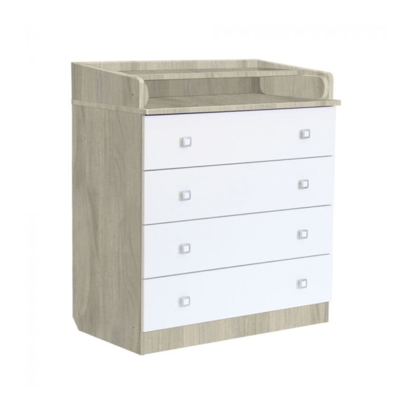 Kidsaw Kudl Kids 4 Drawer Changing Unit with Changing Board- Elm