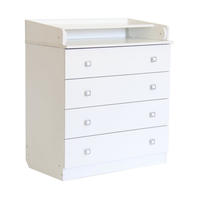 Kidsaw Kudl Kids 4 Drawer Changing Unit with Changing Board-Whit