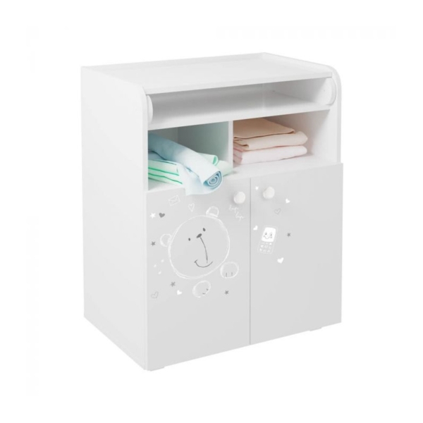 Kidsaw Kudl Kids Changing Board Cupboard with Storage- Teddy Pri