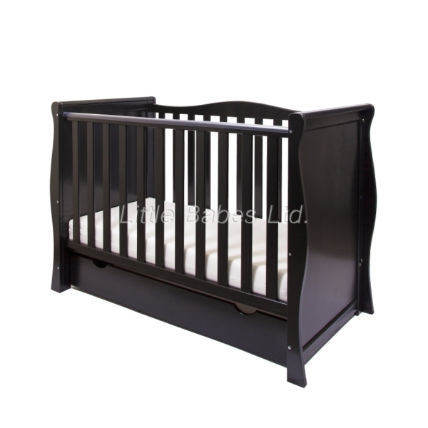 Little Babes Ltd Sleigh Mini Cot Bed-Black